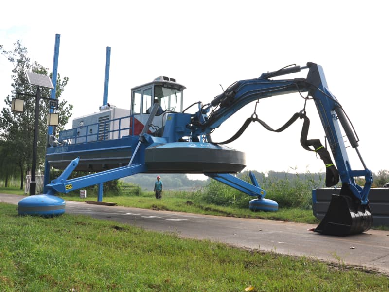 Draga anfíbia autopropulsada multifuncional (500 m³/h) para áreas de águas rasas.