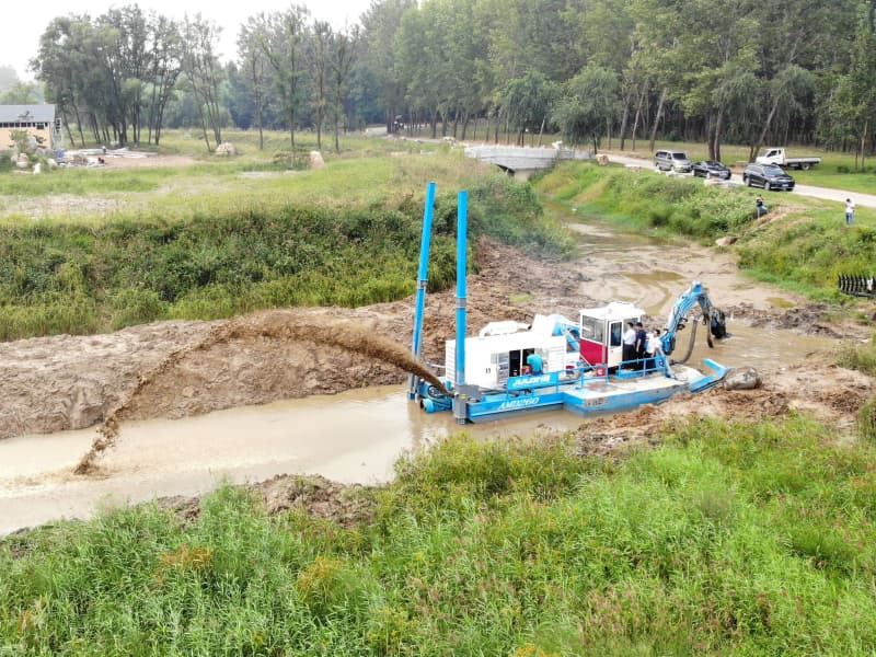 Draga anfíbia autopropulsada multifuncional (500 m³/h) para áreas de águas rasas.