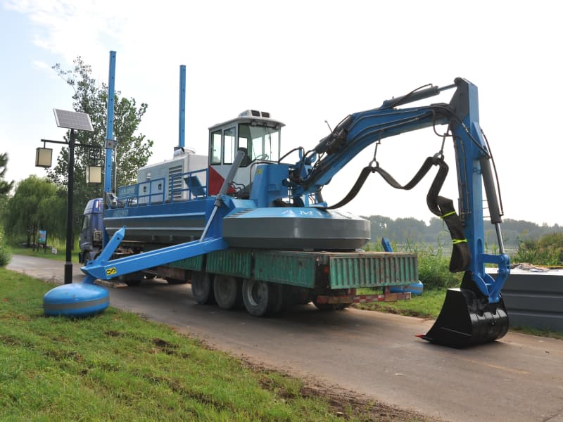 Draga anfíbia autopropulsada multifuncional (500 m³/h) para áreas de águas rasas.